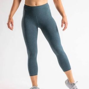 NOBULL High Rise Crop Plush Heather Teal Leggings